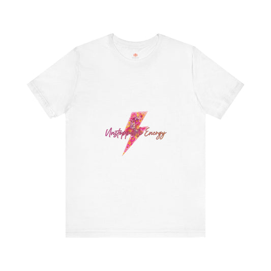 Vintage Floral Lightning Tee — "Unstoppable Energy" Graphic T-Shirt