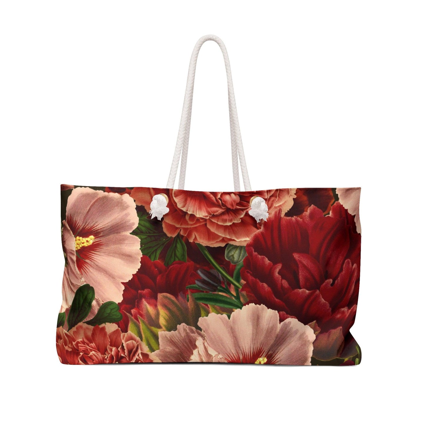 Red Floral Bouquet Oversized Weekend Tote Bag - 1012Expressions