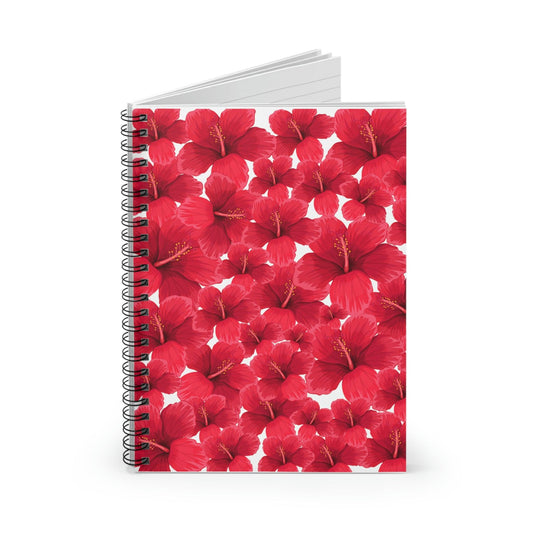 Hibiscus Flowers Spiral Notebook - Ruled Line: Vibrant Botanical Journal