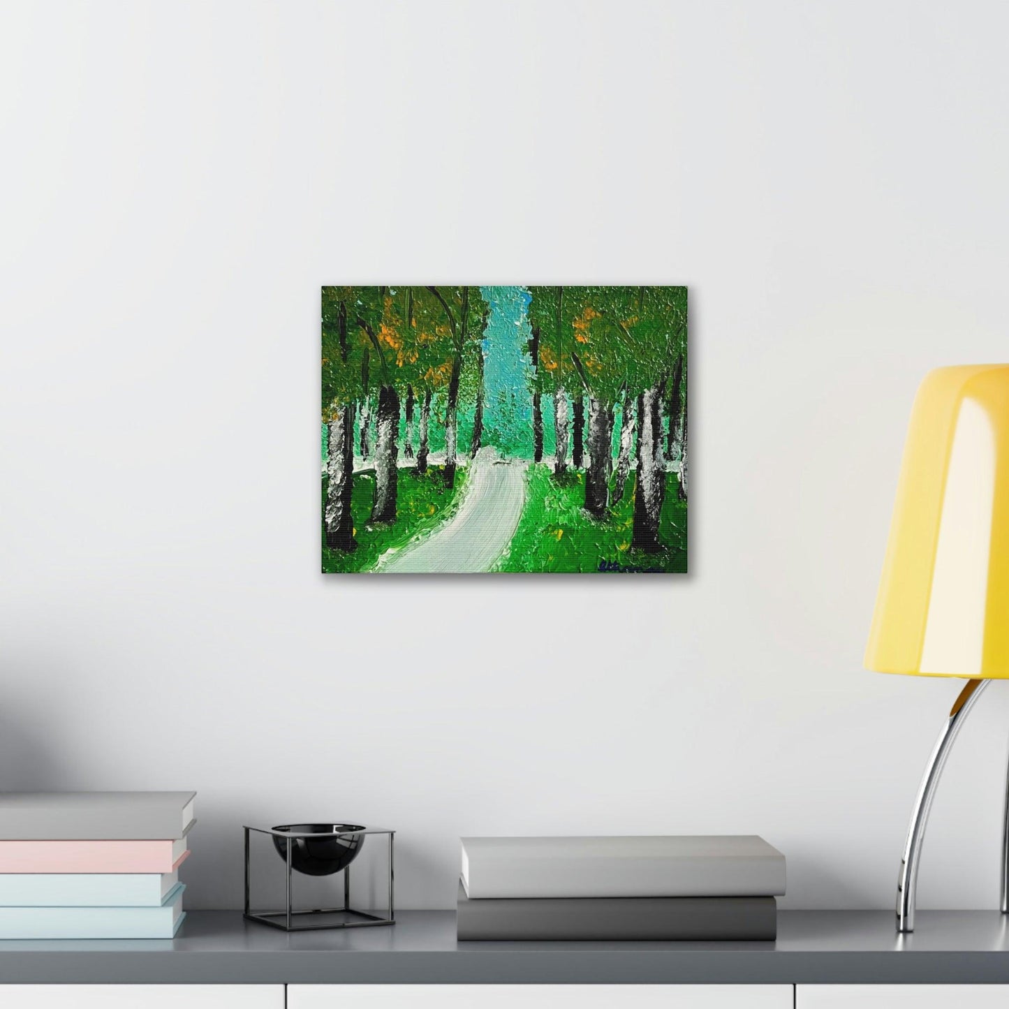 Twilight Tree Lined Road - High-Quality Canvas Gallery Wrap by Artist Athanay Edward