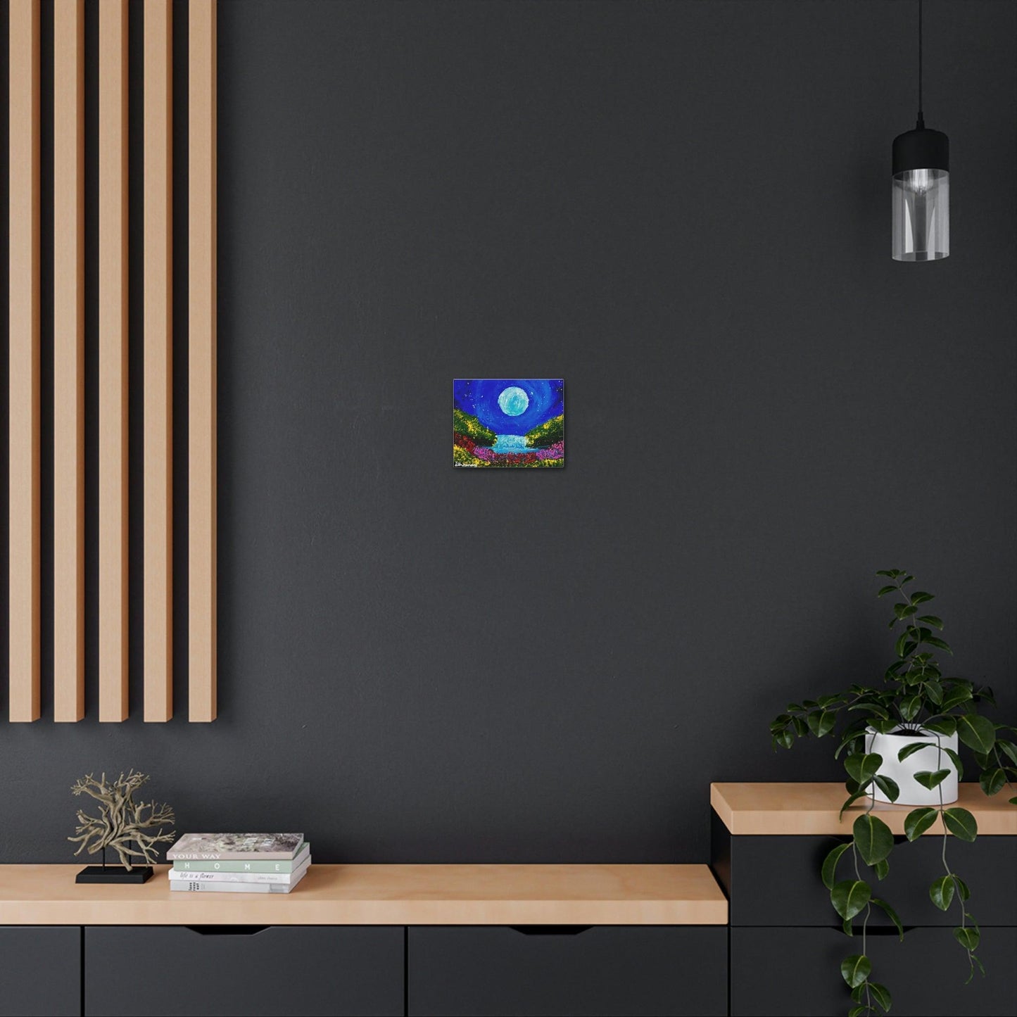 Blue Moon Waterfall - Premium Canvas Art Print by Athanay Edward