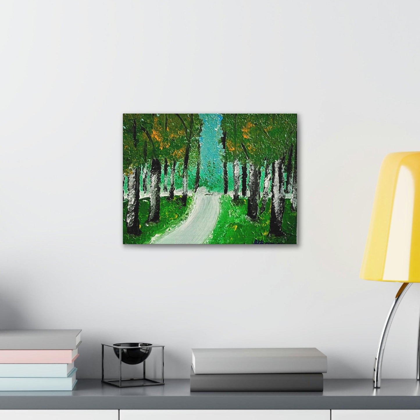 Twilight Tree Lined Road - High-Quality Canvas Gallery Wrap by Artist Athanay Edward