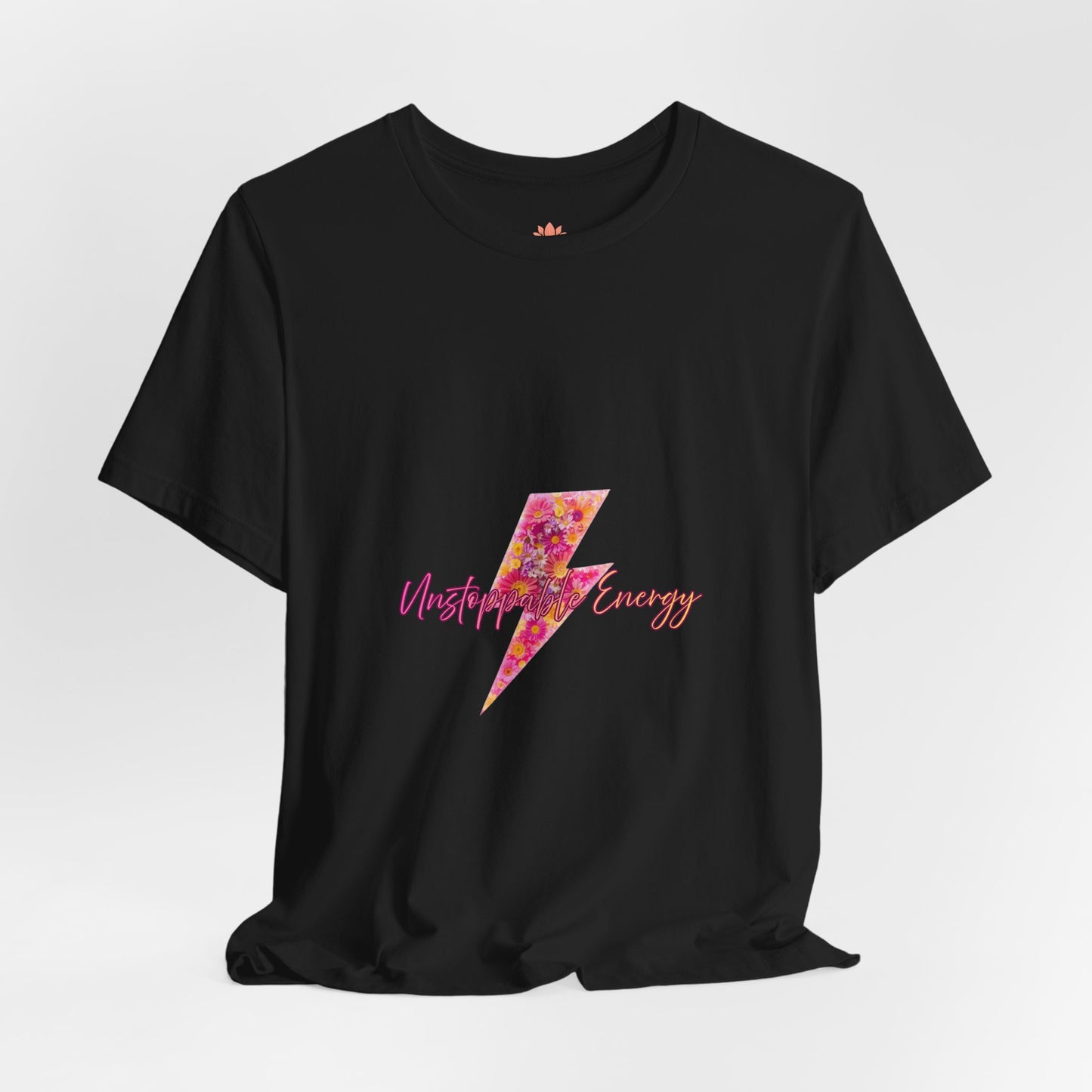 Vintage Floral Lightning Tee — "Unstoppable Energy" Graphic T-Shirt