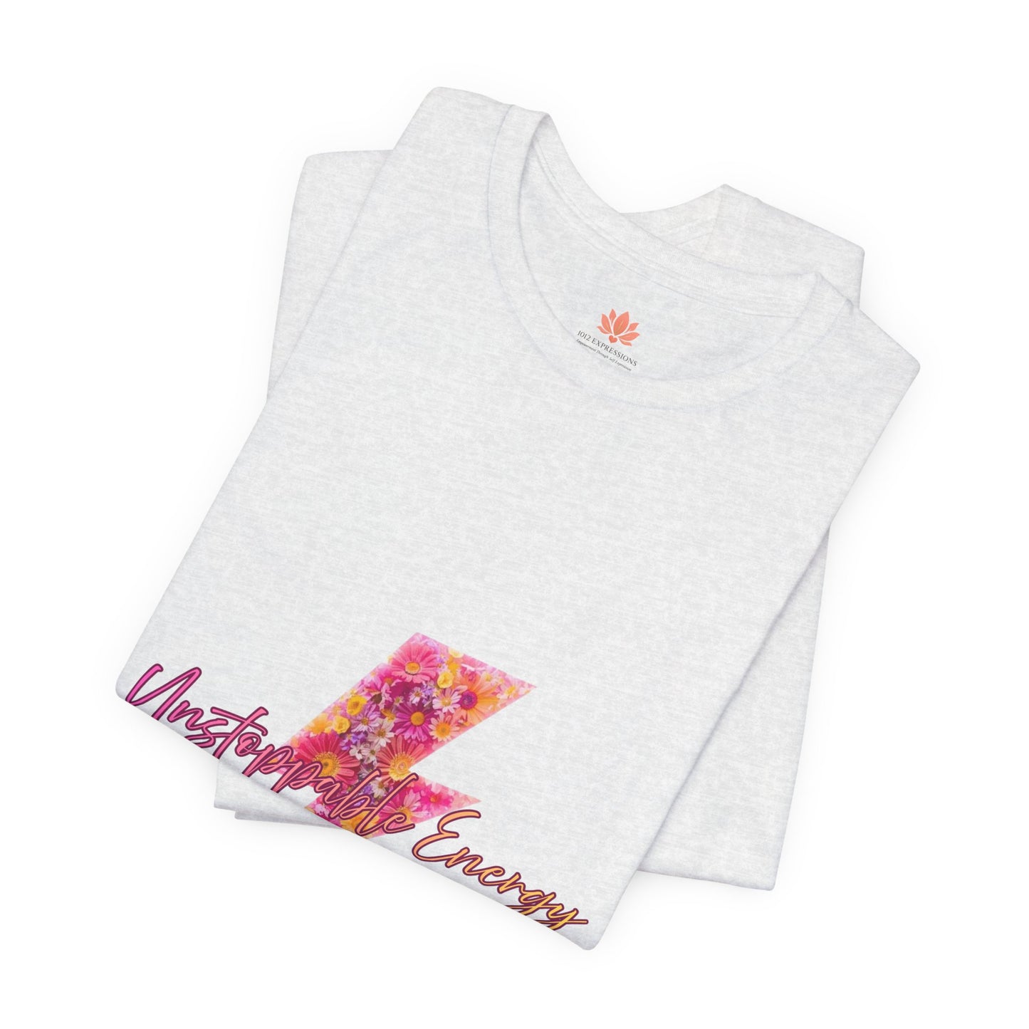 Vintage Floral Lightning Tee — "Unstoppable Energy" Graphic T-Shirt