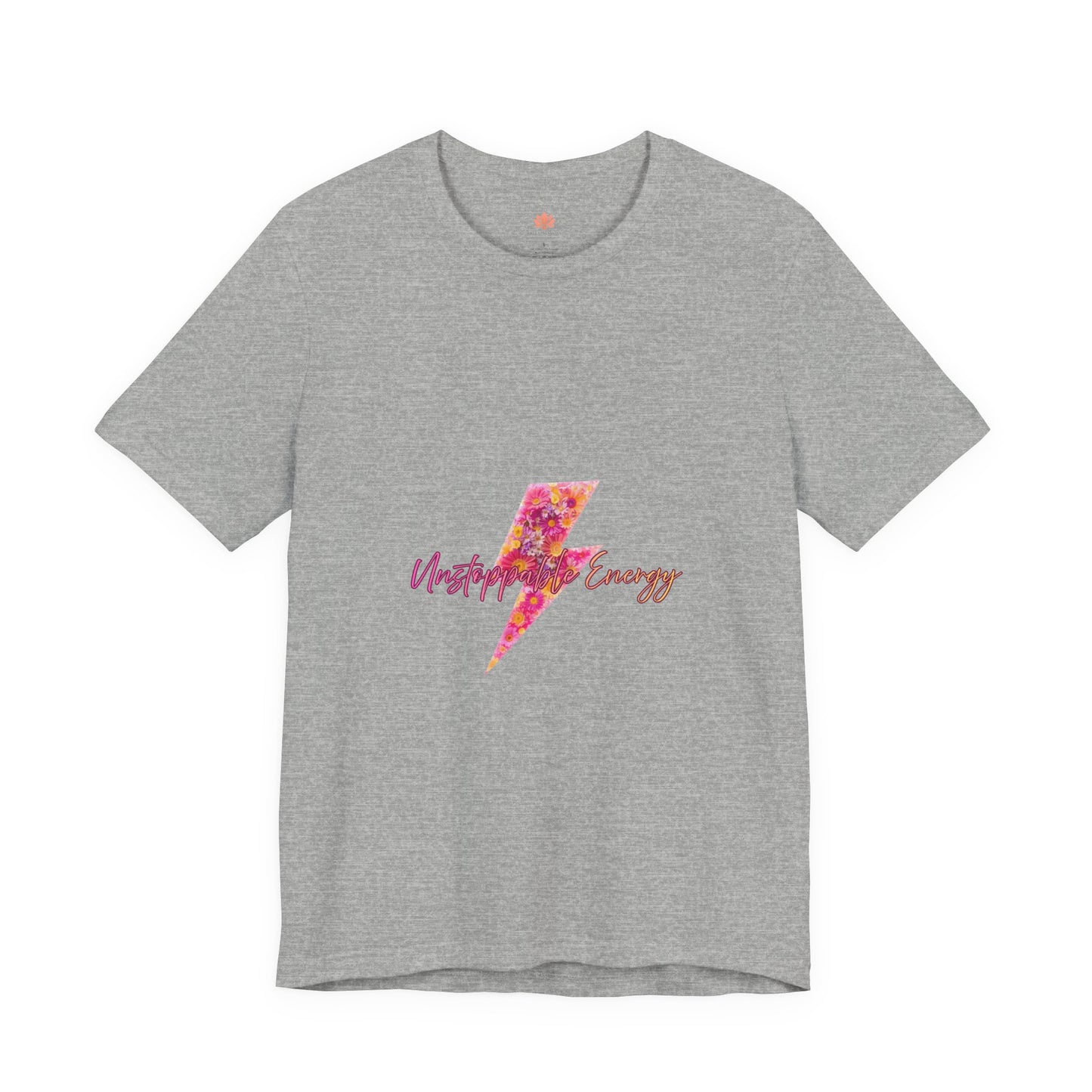 Vintage Floral Lightning Tee — "Unstoppable Energy" Graphic T-Shirt