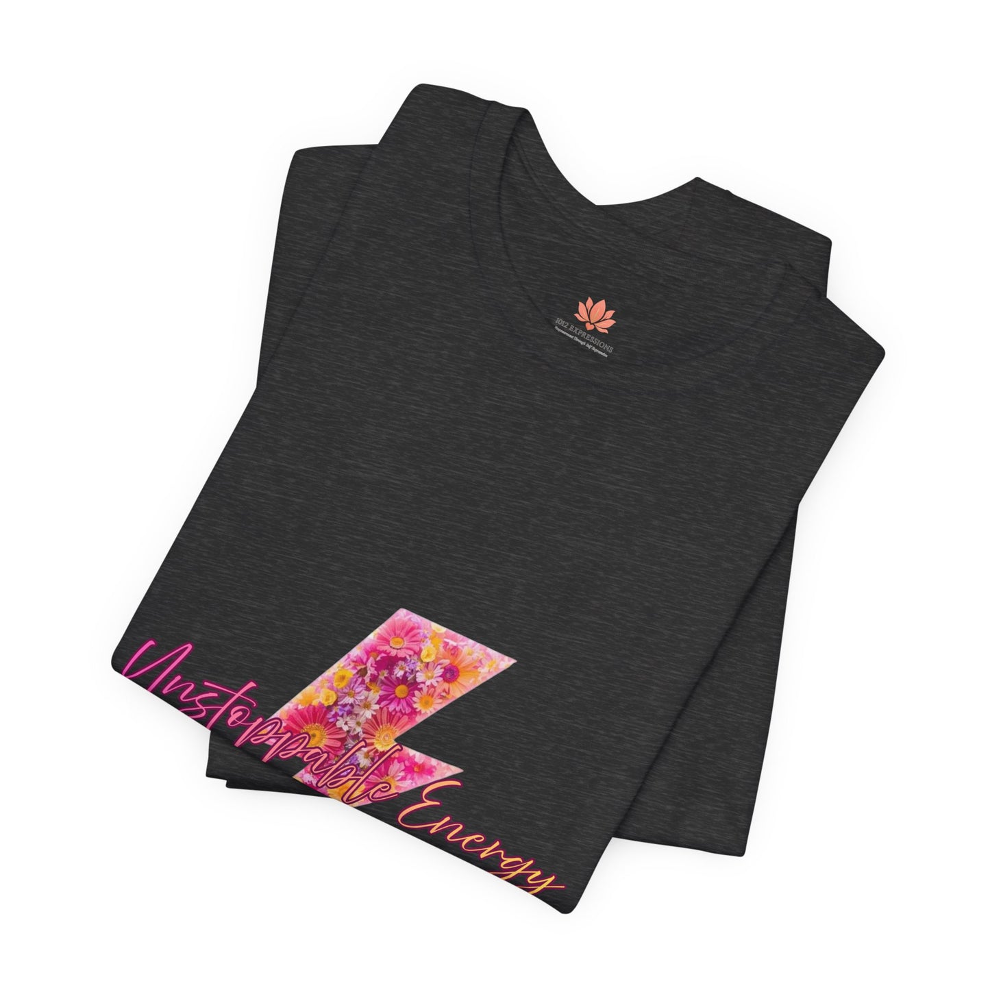 Vintage Floral Lightning Tee — "Unstoppable Energy" Graphic T-Shirt