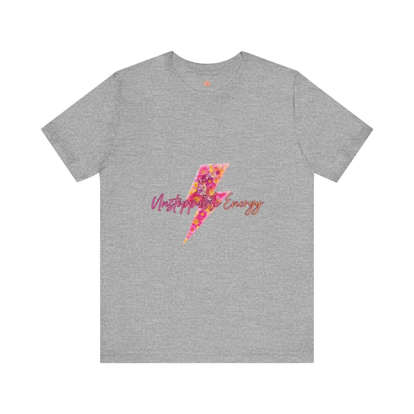 Vintage Floral Lightning Tee — "Unstoppable Energy" Graphic T-Shirt