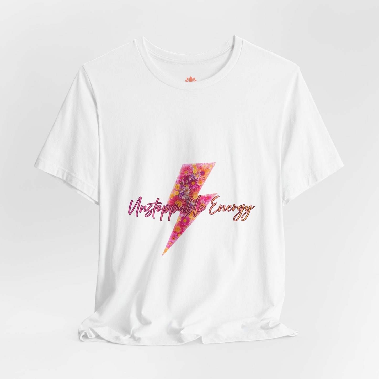 Vintage Floral Lightning Tee — "Unstoppable Energy" Graphic T-Shirt