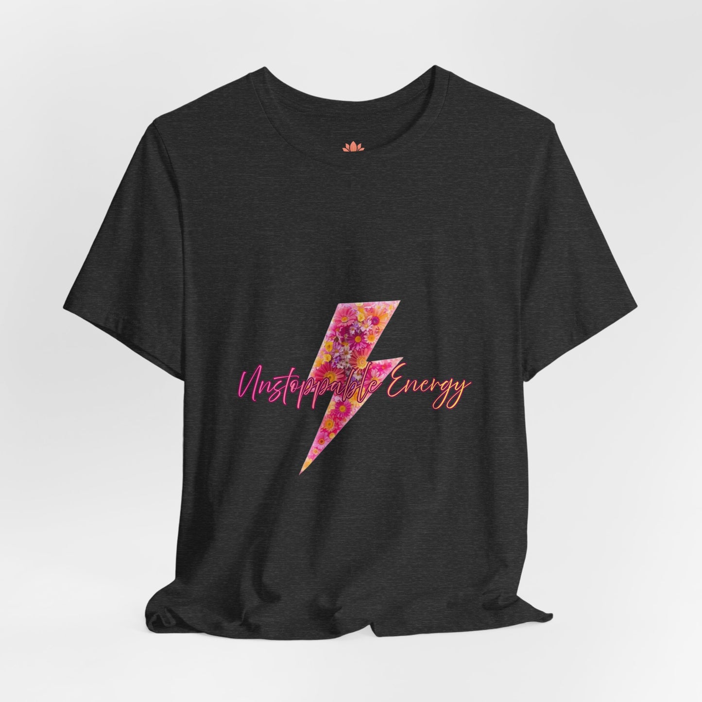 Vintage Floral Lightning Tee — "Unstoppable Energy" Graphic T-Shirt