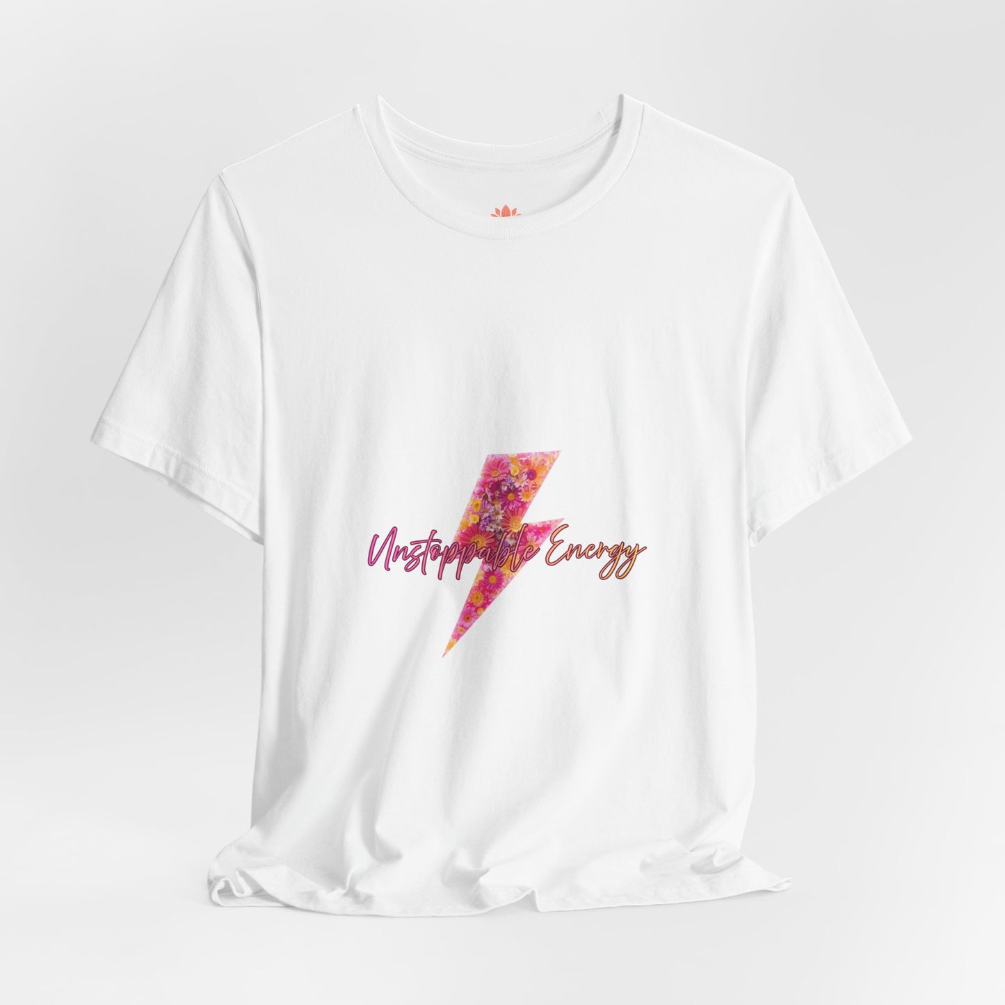 Vintage Floral Lightning Tee — "Unstoppable Energy" Graphic T-Shirt