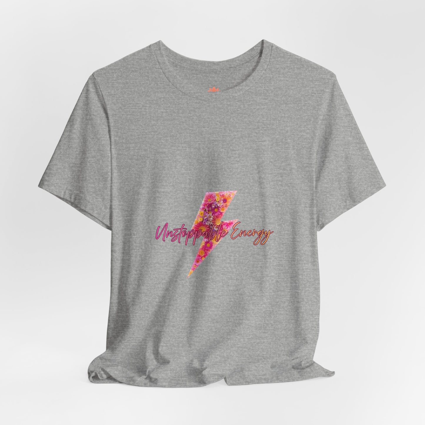 Vintage Floral Lightning Tee — "Unstoppable Energy" Graphic T-Shirt