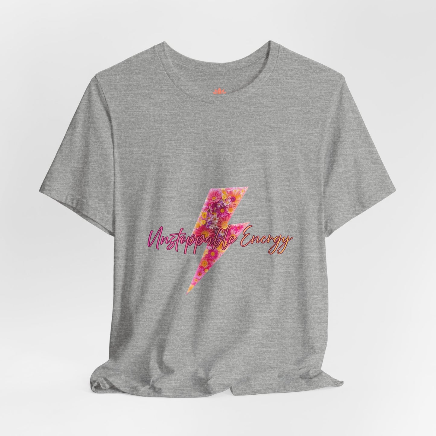 Vintage Floral Lightning Tee — "Unstoppable Energy" Graphic T-Shirt