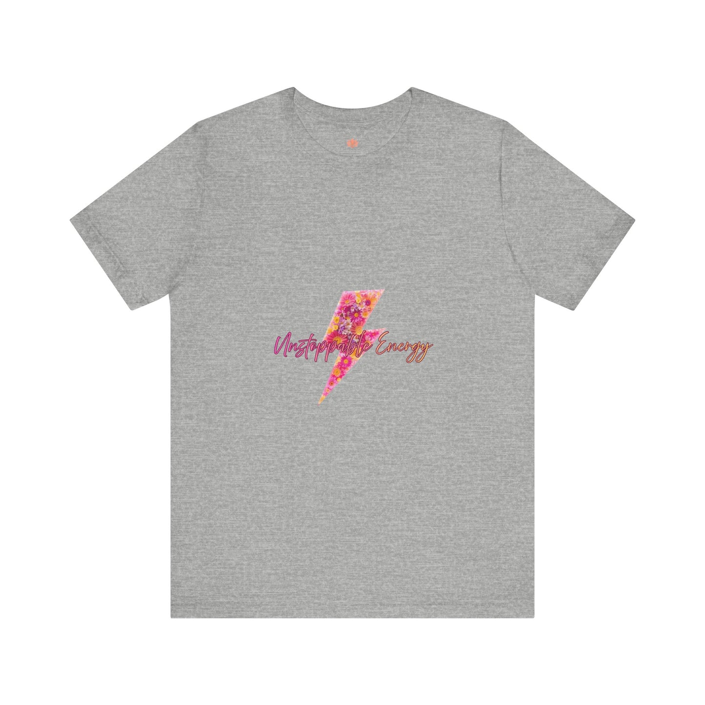 Vintage Floral Lightning Tee — "Unstoppable Energy" Graphic T-Shirt