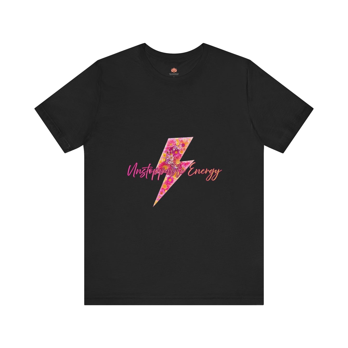 Vintage Floral Lightning Tee — "Unstoppable Energy" Graphic T-Shirt