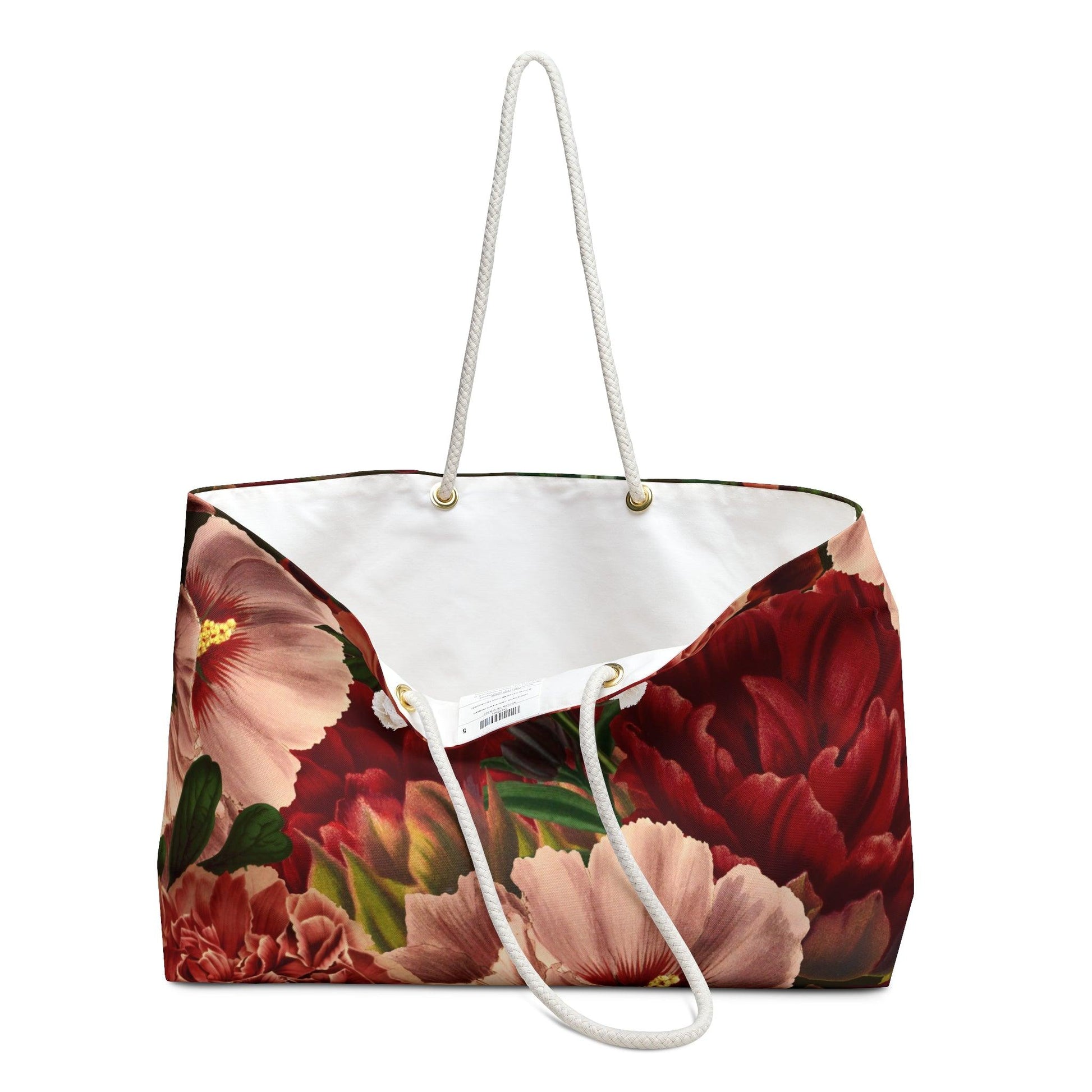 Red Floral Bouquet Oversized Weekend Tote Bag - 1012Expressions