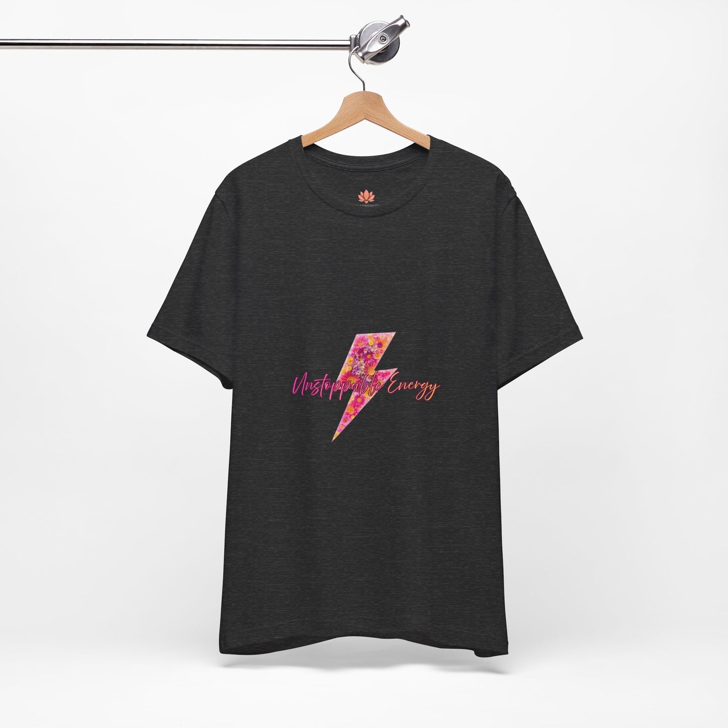 Vintage Floral Lightning Tee — "Unstoppable Energy" Graphic T-Shirt