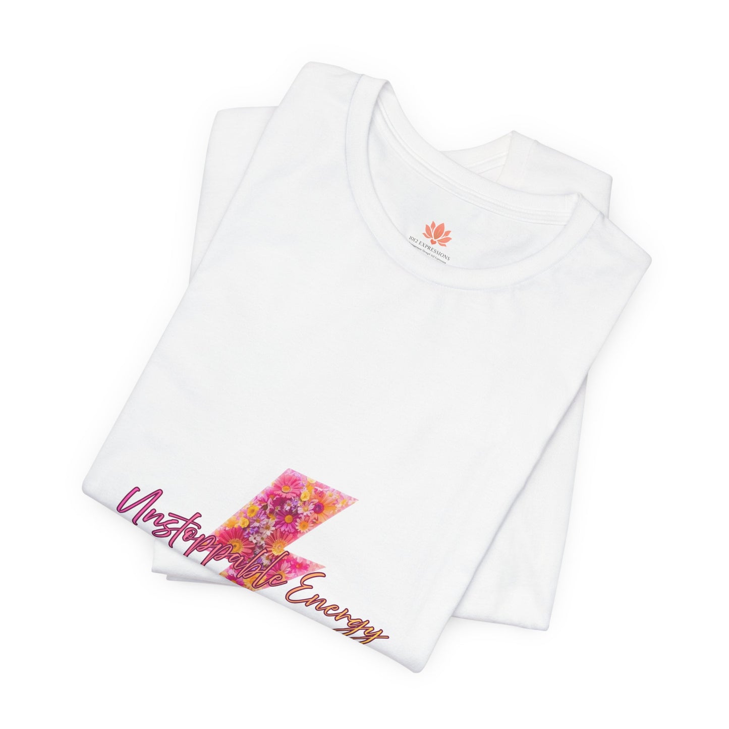 Vintage Floral Lightning Tee — "Unstoppable Energy" Graphic T-Shirt