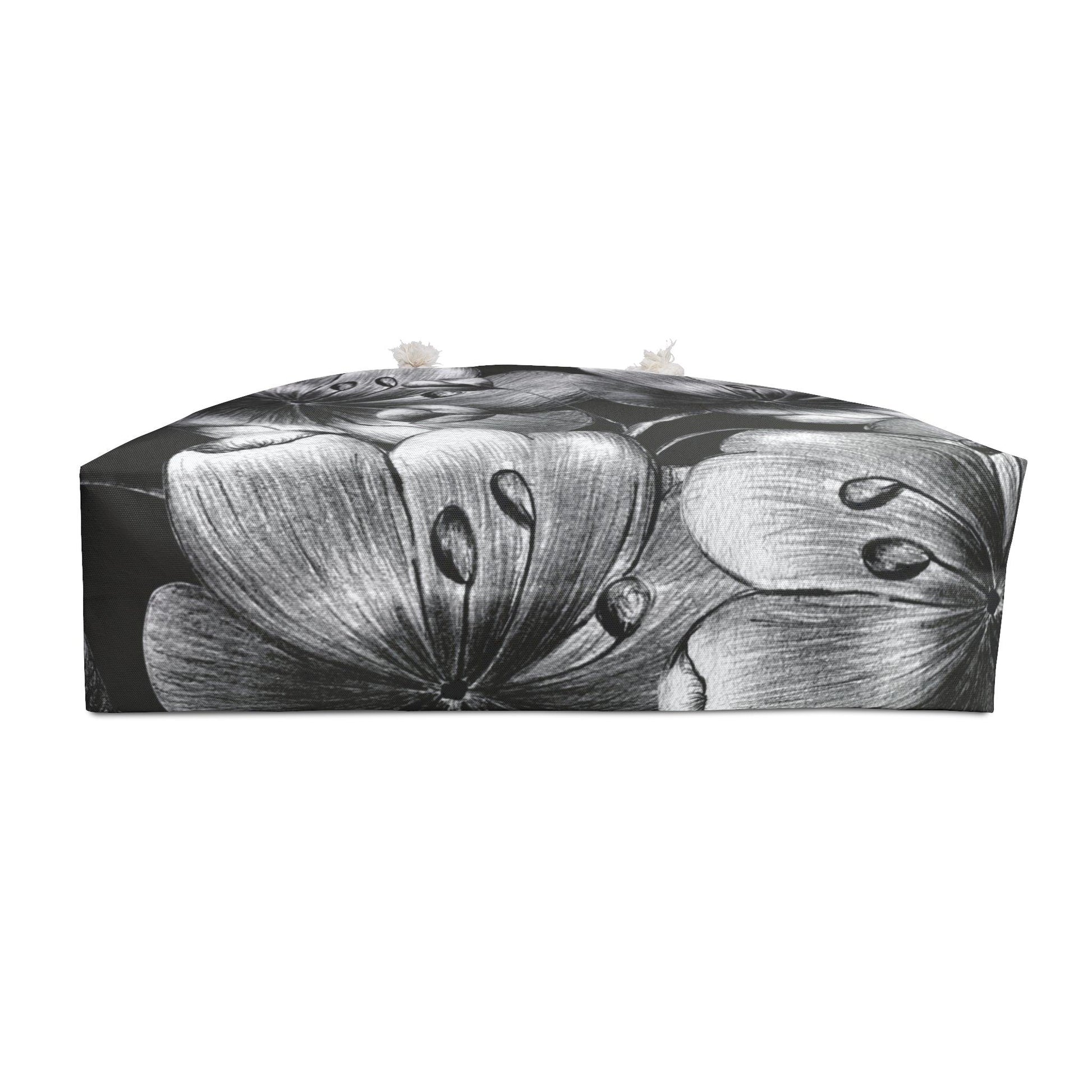 Monochrome Floral Oversized Weekend Tote - 1012Expressions