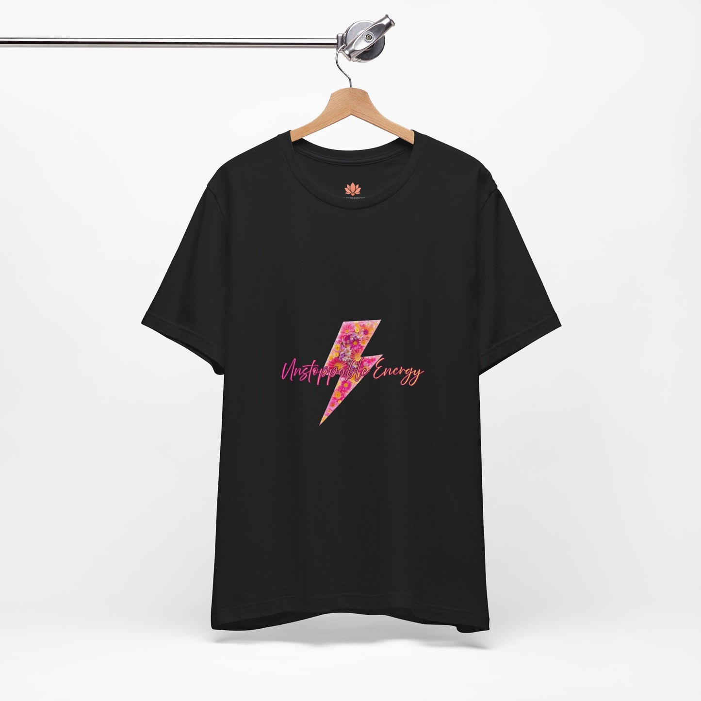 Vintage Floral Lightning Tee — "Unstoppable Energy" Graphic T-Shirt