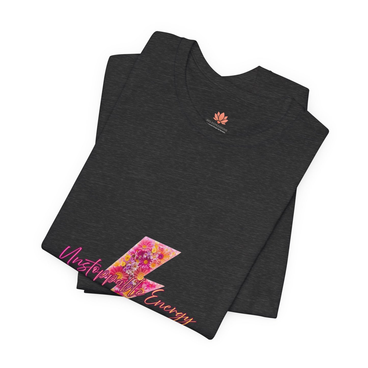 Vintage Floral Lightning Tee — "Unstoppable Energy" Graphic T-Shirt