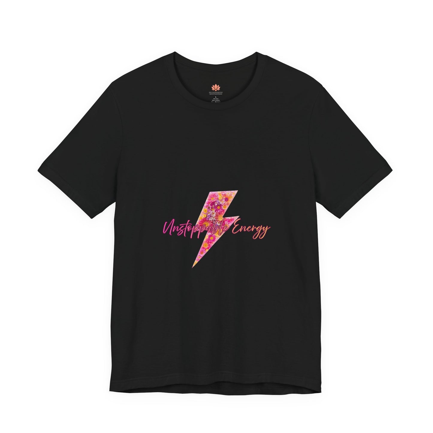 Vintage Floral Lightning Tee — "Unstoppable Energy" Graphic T-Shirt