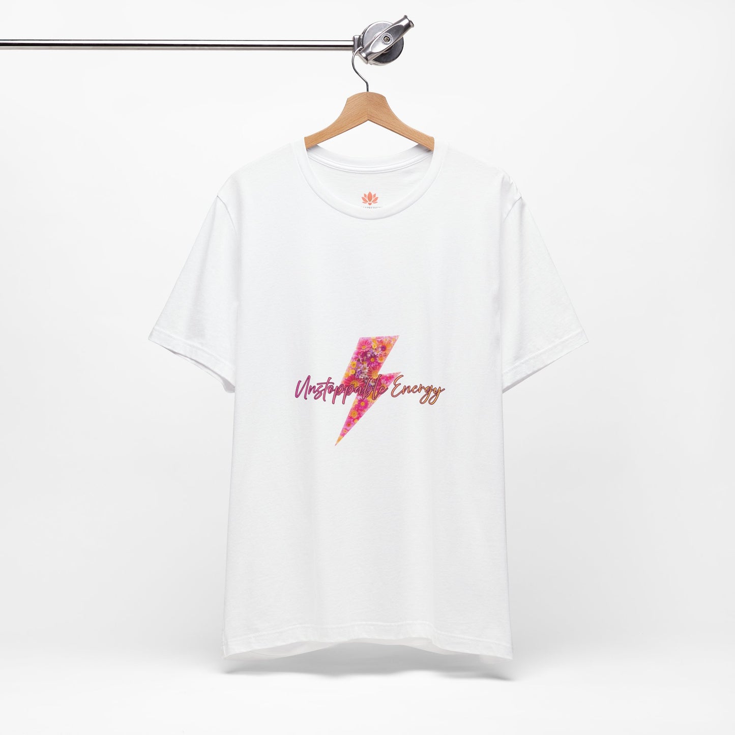 Vintage Floral Lightning Tee — "Unstoppable Energy" Graphic T-Shirt