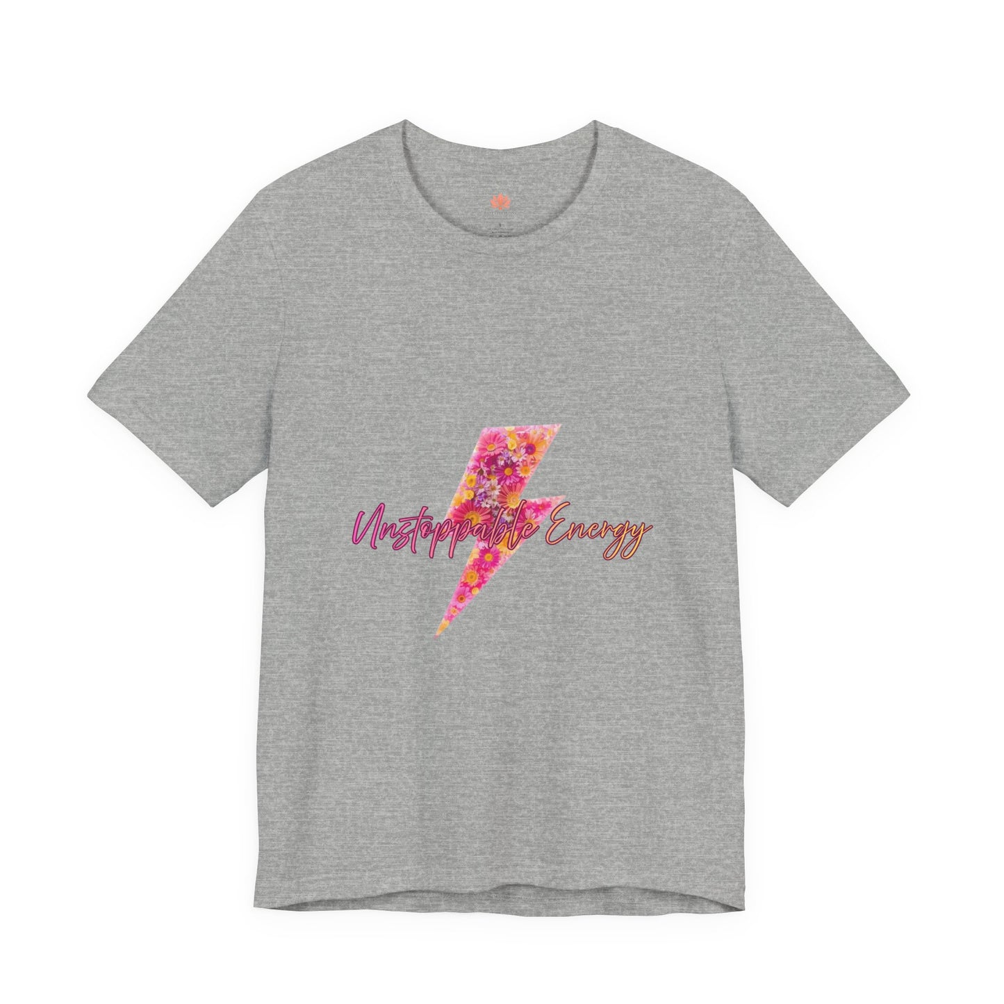 Vintage Floral Lightning Tee — "Unstoppable Energy" Graphic T-Shirt