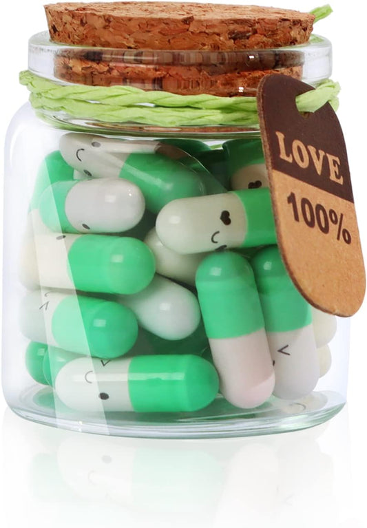 Valentines Day Present for Boyfriend, Girlfriend - Capsule Letters Message Love Letter Half Color Pill 30 Pcs Birthday Gift