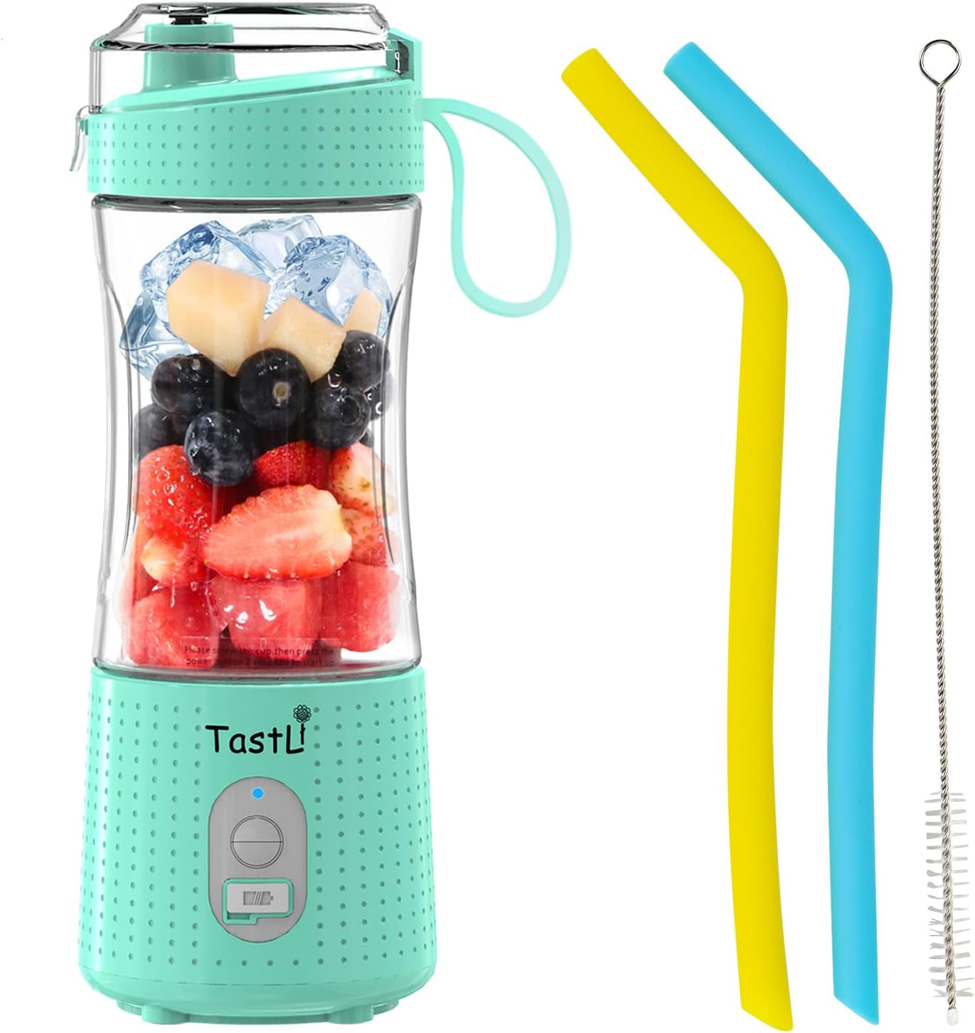 Portable Blender, Personal Mini Blender for Smoothies, Juice and Shakes, USB Rechargeable, Cordless (Sky Blue)