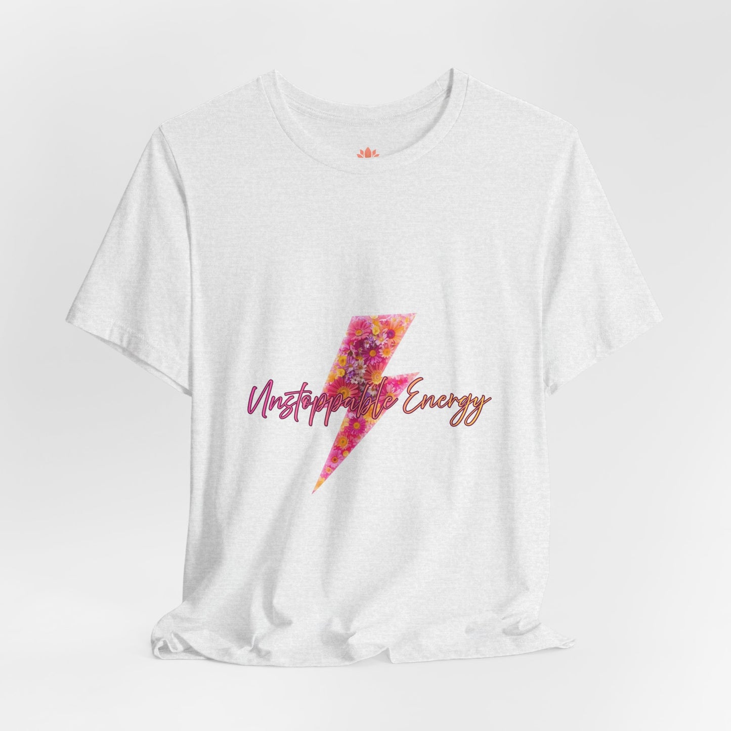 Vintage Floral Lightning Tee — "Unstoppable Energy" Graphic T-Shirt