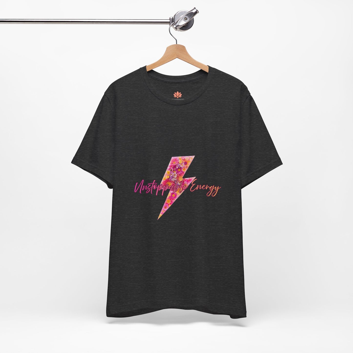 Vintage Floral Lightning Tee — "Unstoppable Energy" Graphic T-Shirt