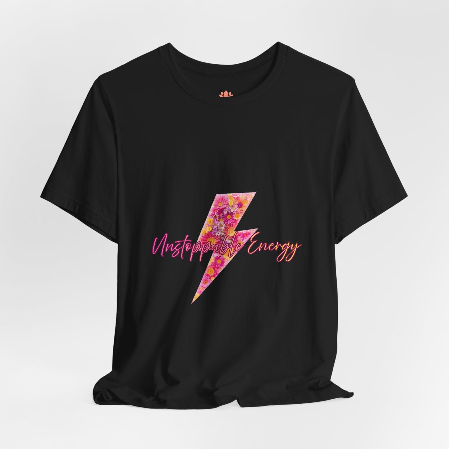 Vintage Floral Lightning Tee — "Unstoppable Energy" Graphic T-Shirt