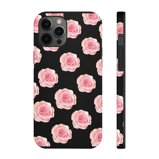 "Pink Roses" (Black Background) Tough Phone Cases, Case-Mate - 1012Expressions