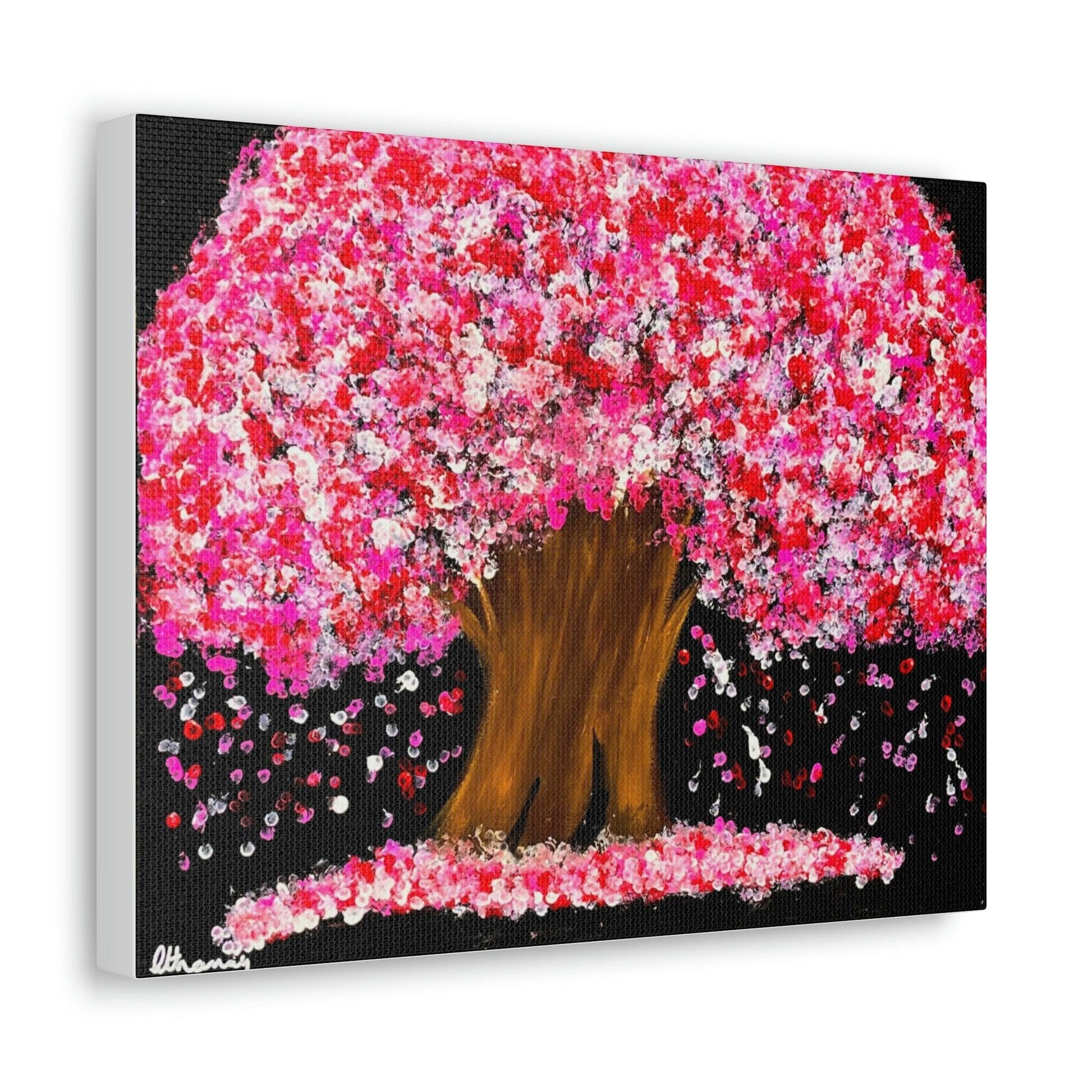 Enchanting Cherry Blossom Tree: Striking Canvas Art Print by Athanay Edward