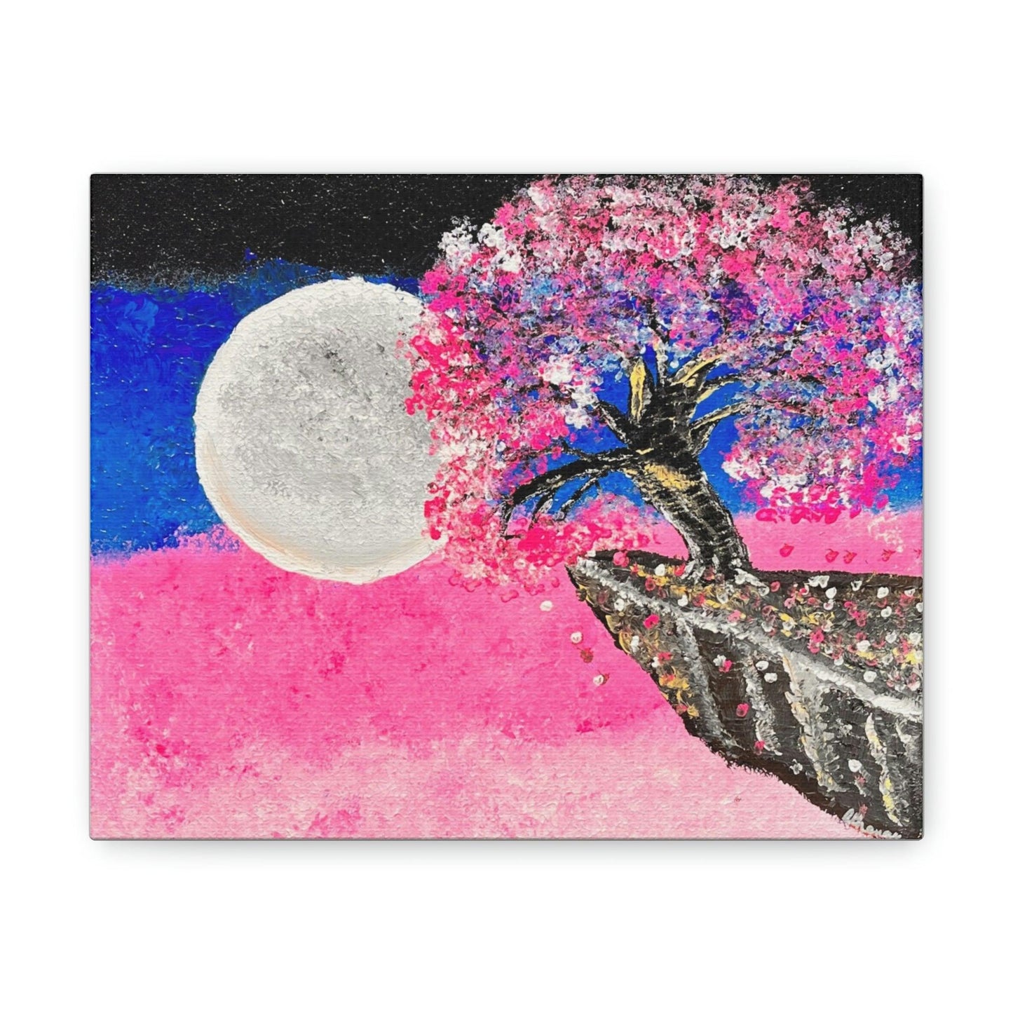 Talking to the Moon - Professional Art Print of Original Acrylic Painting by artist Athanay Edward - 1012Expressions