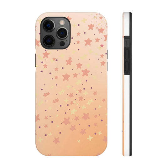 "Pink Stars" Peach Background - Tough Phone Cases, Case-Mate - 1012Expressions