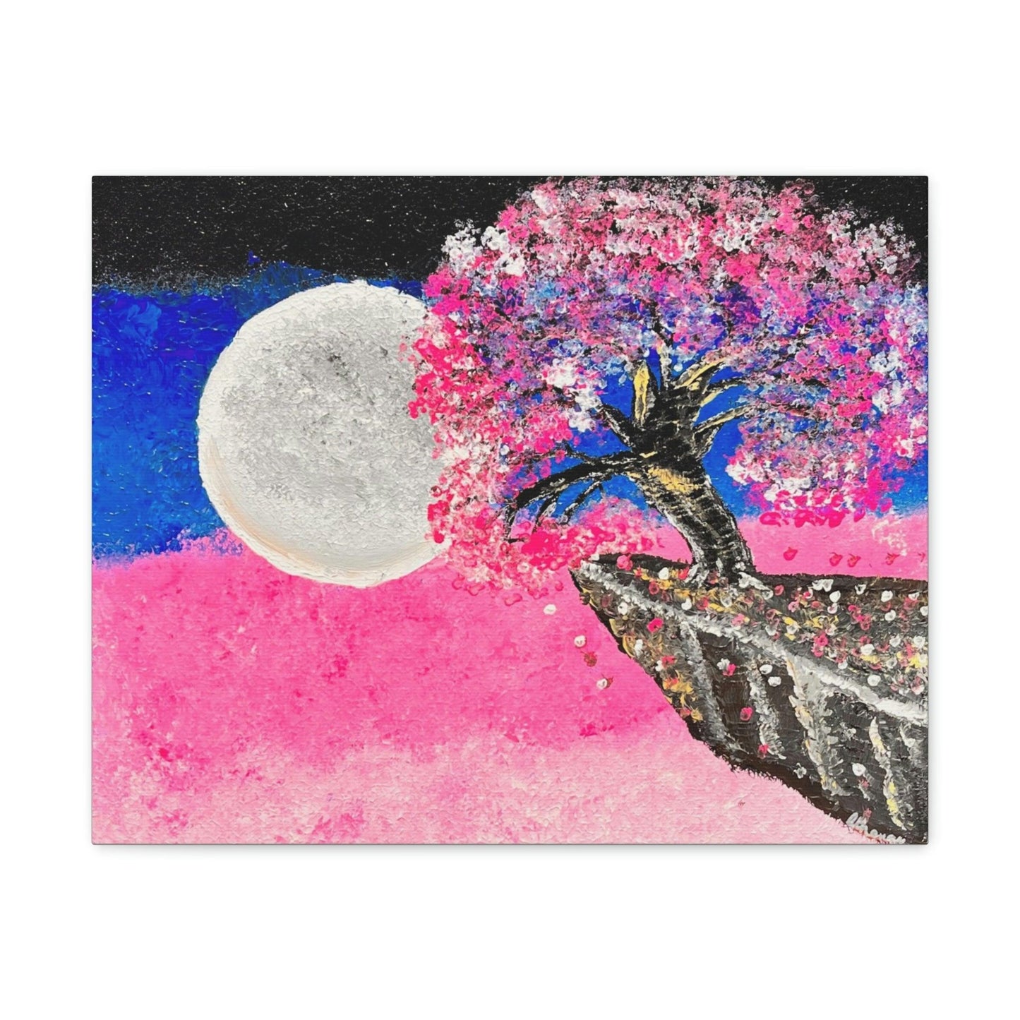 Talking to the Moon - Professional Art Print of Original Acrylic Painting by artist Athanay Edward - 1012Expressions