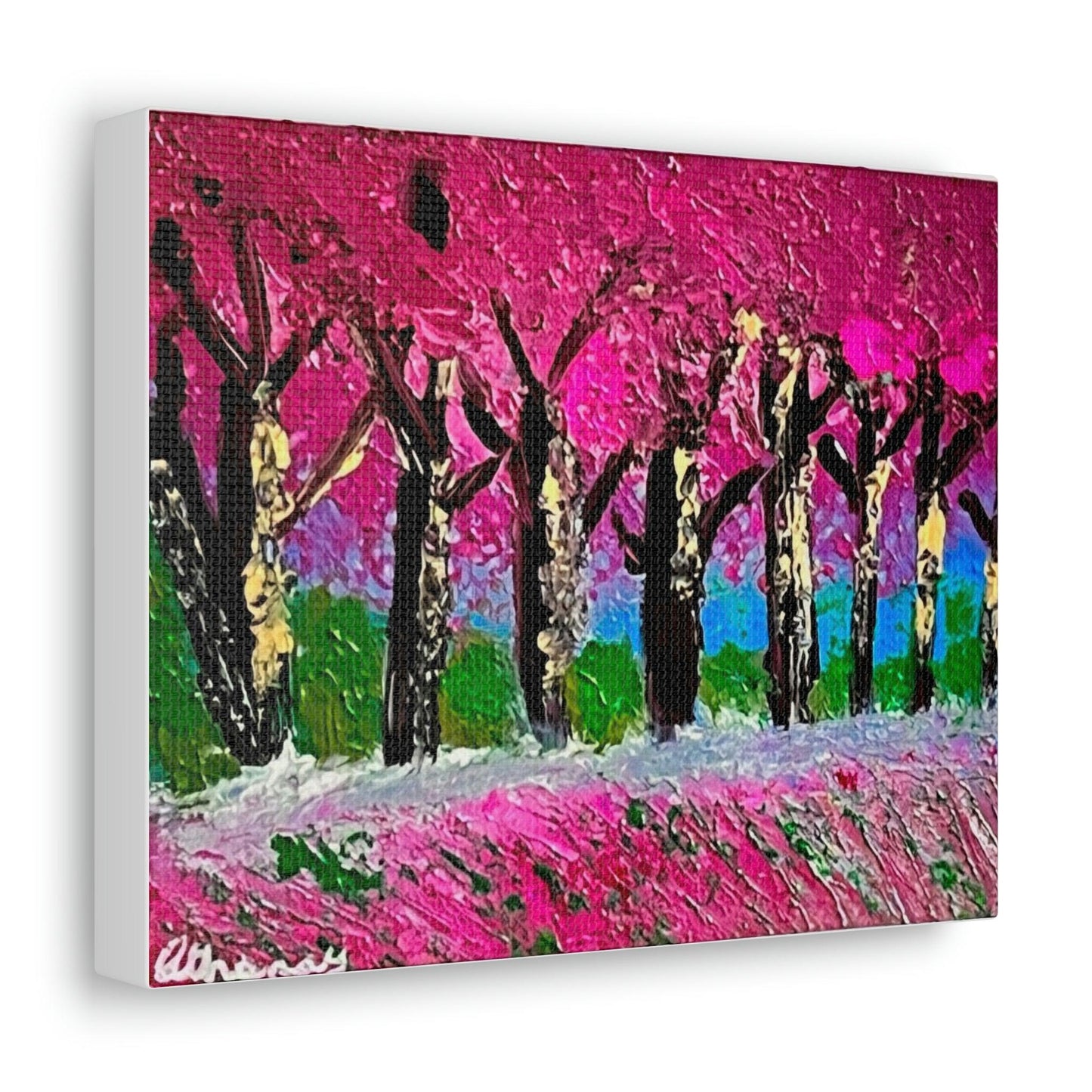 Pink Trees - Professional Art Print of Original Acrylic Painting by artist Athanay Edward - 1012Expressions