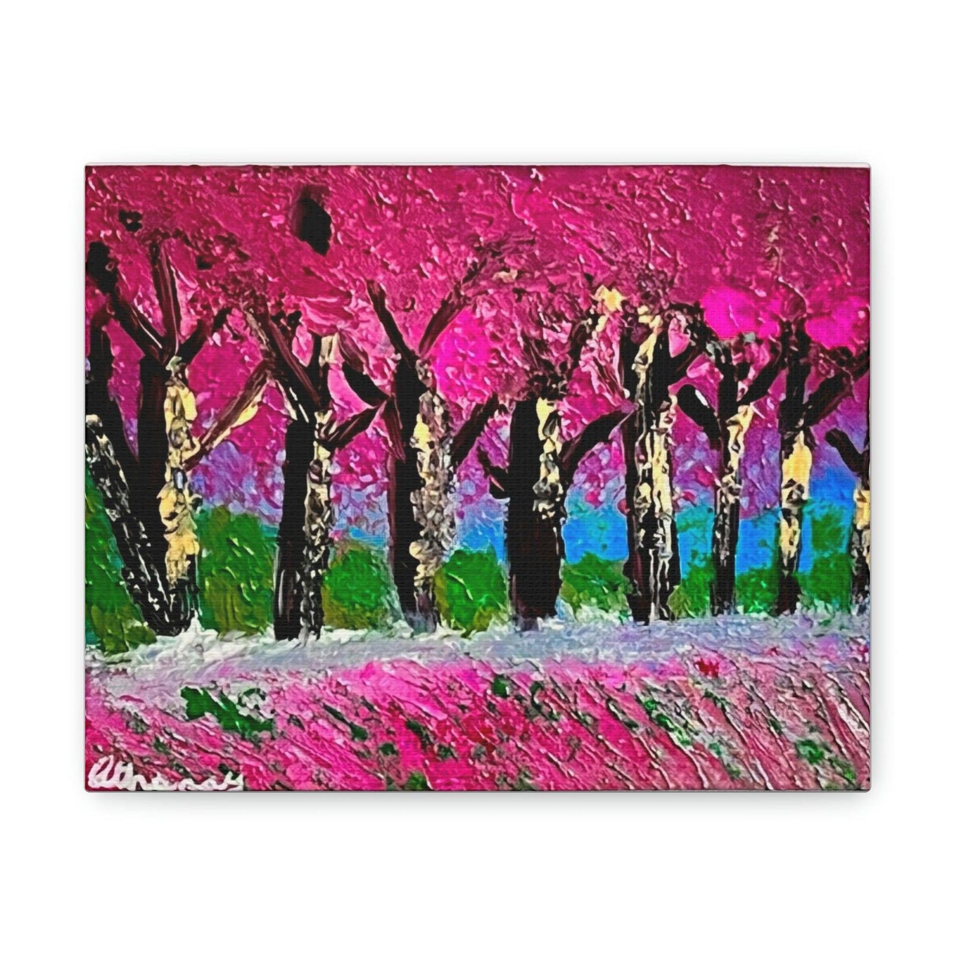 Pink Trees - Professional Art Print of Original Acrylic Painting by artist Athanay Edward - 1012Expressions