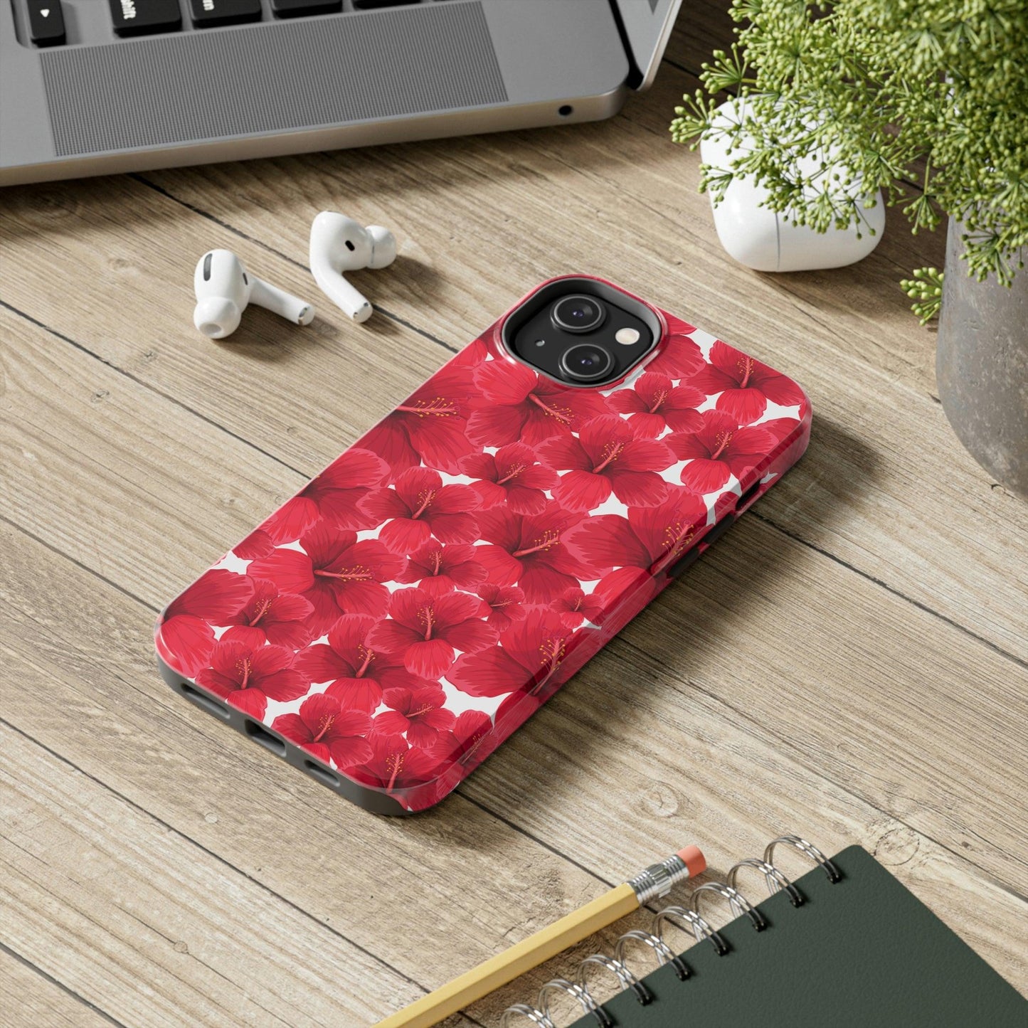 Red Hibiscus Flowers Durable Phone Case with Glossy Finish by Case-Mate - 1012Expressions