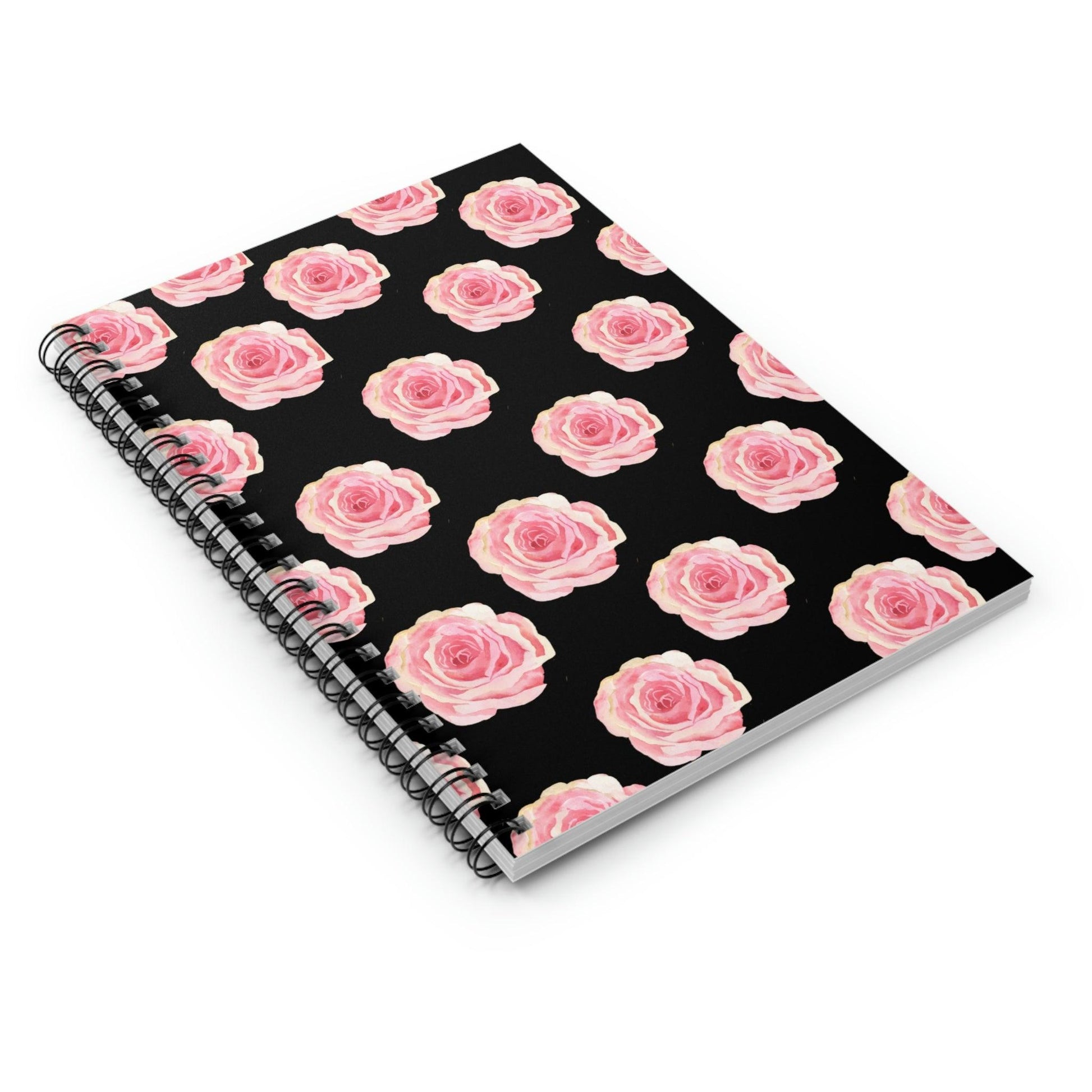 Pink Roses Spiral Notebook - Ruled Line: Delicate Floral Stationery